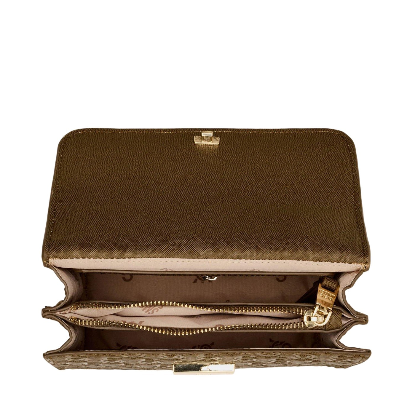 Olive-Gold - Lifestyle - Steve Madden Embossed Faux Leather Crossbody Bag