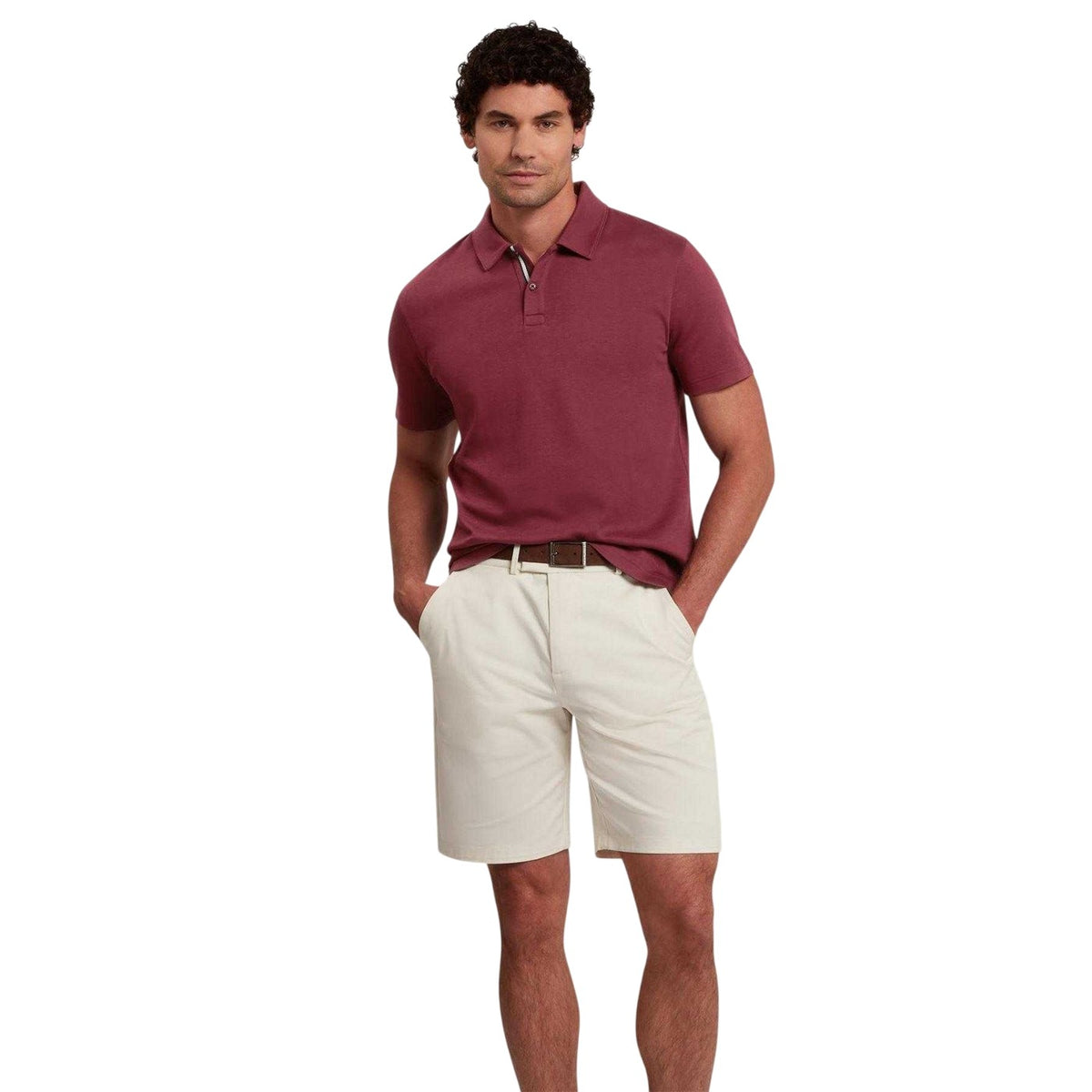 Wine - Pack Shot - Ted Baker Mens Polo Shirt
