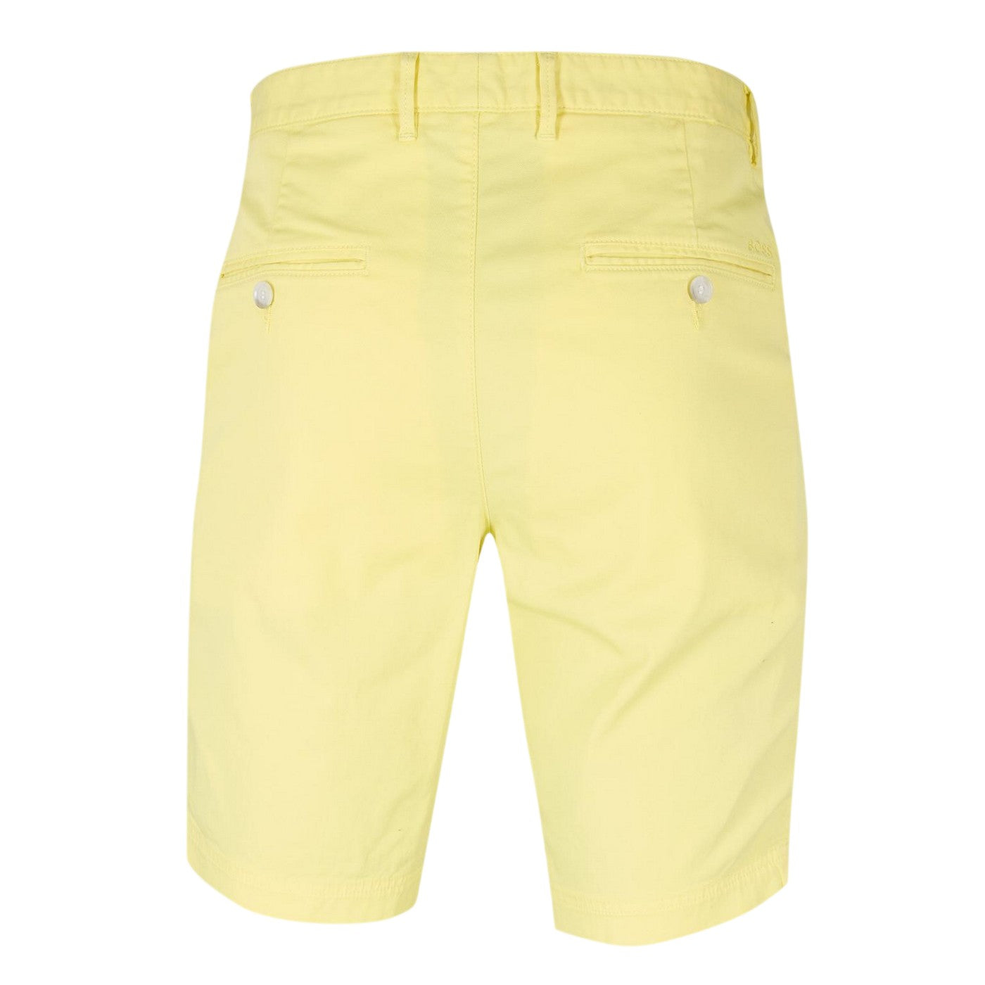 Bright Yellow - Back - Boss Mens Slice Cotton Solid Shorts