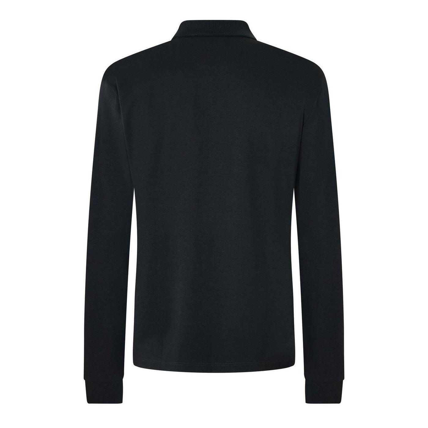 Black - Back - Hugo Mens Plain Long-Sleeved Polo Shirt