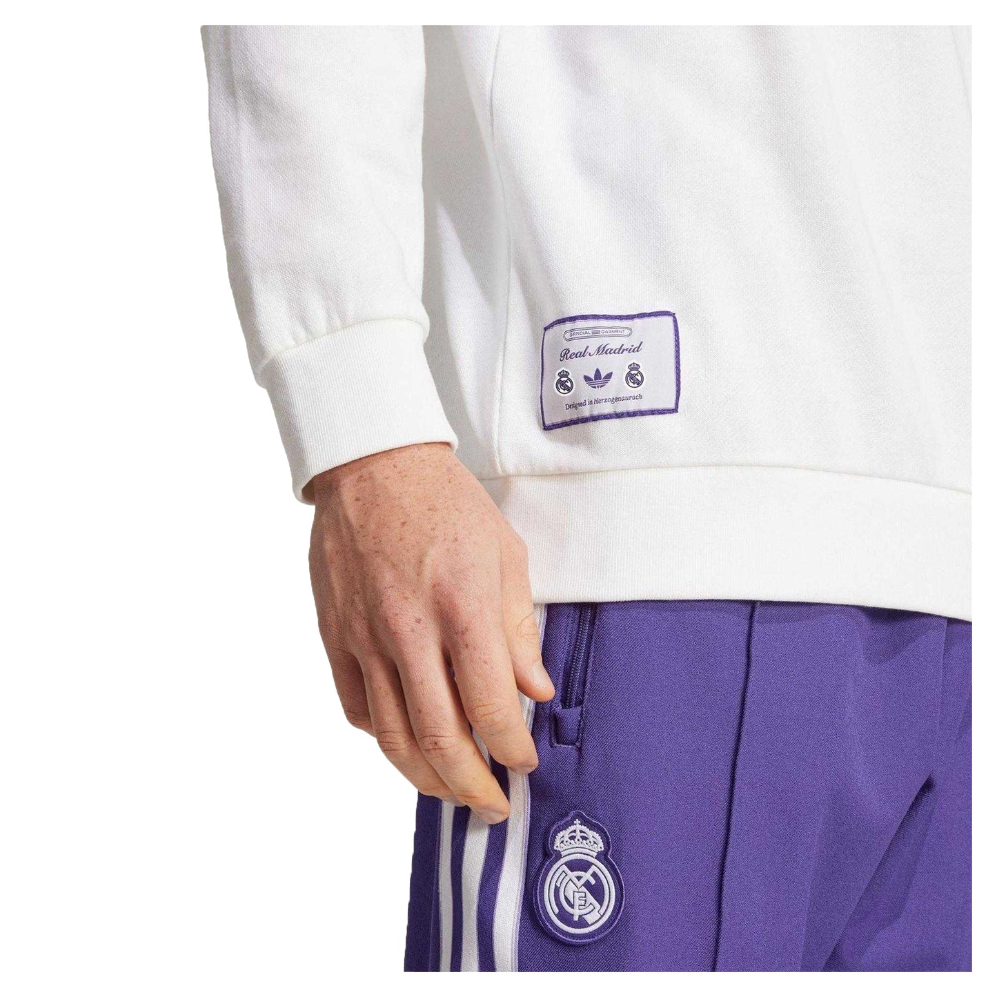 White - Side - Adidas Mens Real Sweatshirt