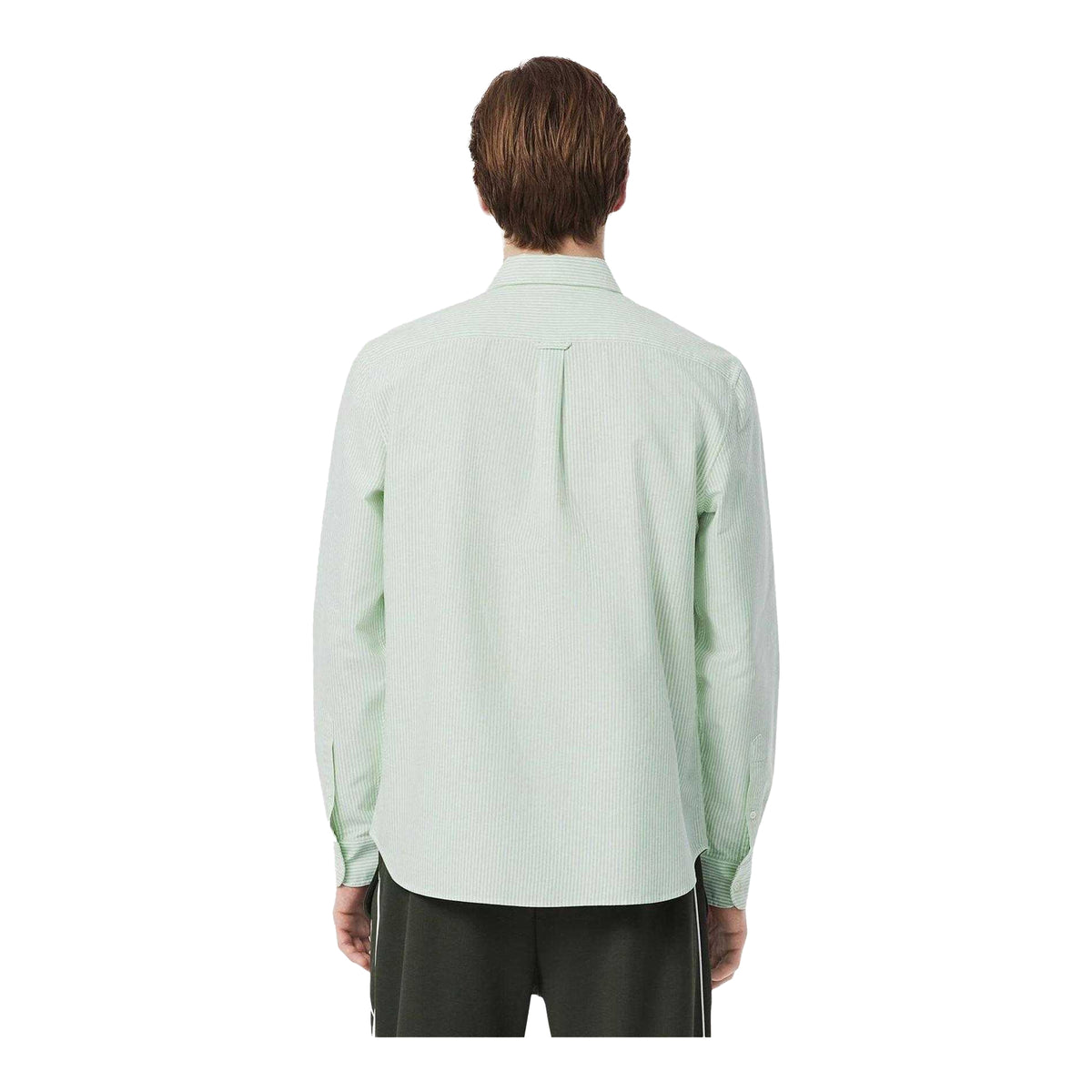 White - Lifestyle - Lacoste Mens Striped Oxford Shirt