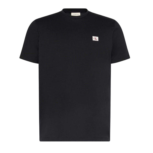 Black - Front - Calvin Klein Mens Box Logo Cotton Crew Neck Regular T-Shirt