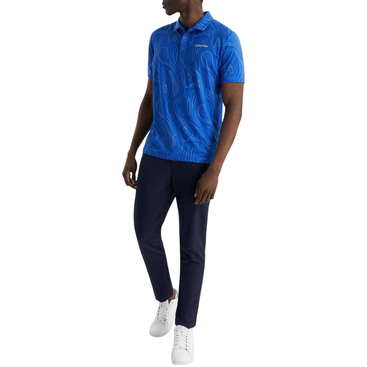 Sapphire - Side - Calvin Klein Mens Performance Polo Shirt