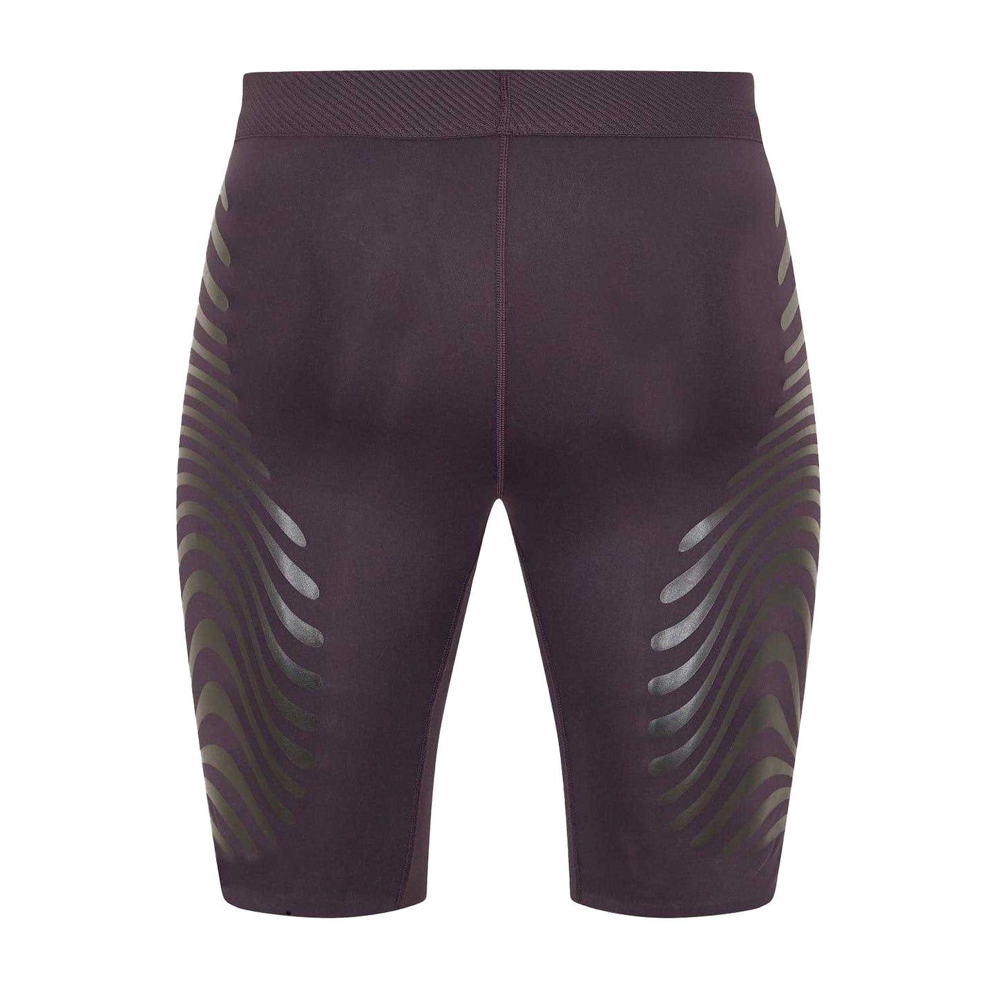 Aurora Black - Back - Adidas Womens-Ladies Wavy Striped Running Shorts