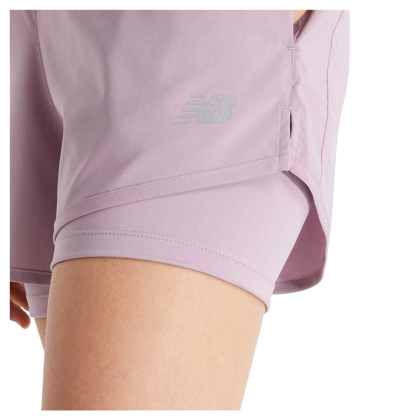 Purple - Side - New Balance Womens-Ladies Essentials 2 in 1 Running Shorts