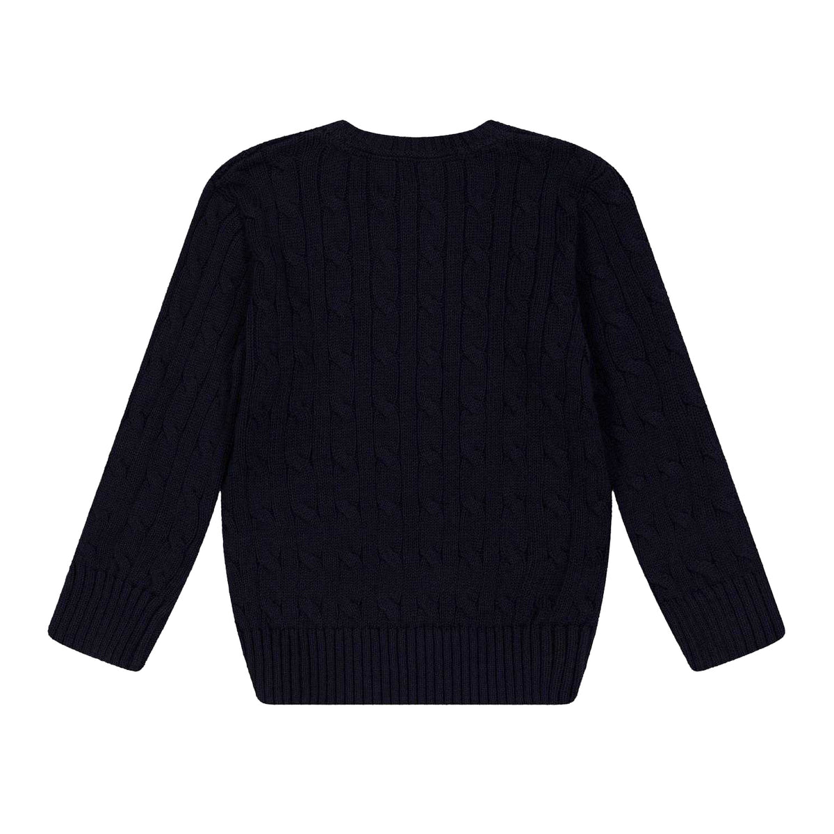 Navy - Back - Ralph Lauren Childrens-Kids Cable Knit Regular Jumper