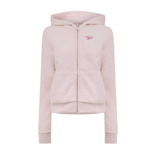 Light Pink - Front - Reebok Womens-Ladies Regular Full Zip Hoodie