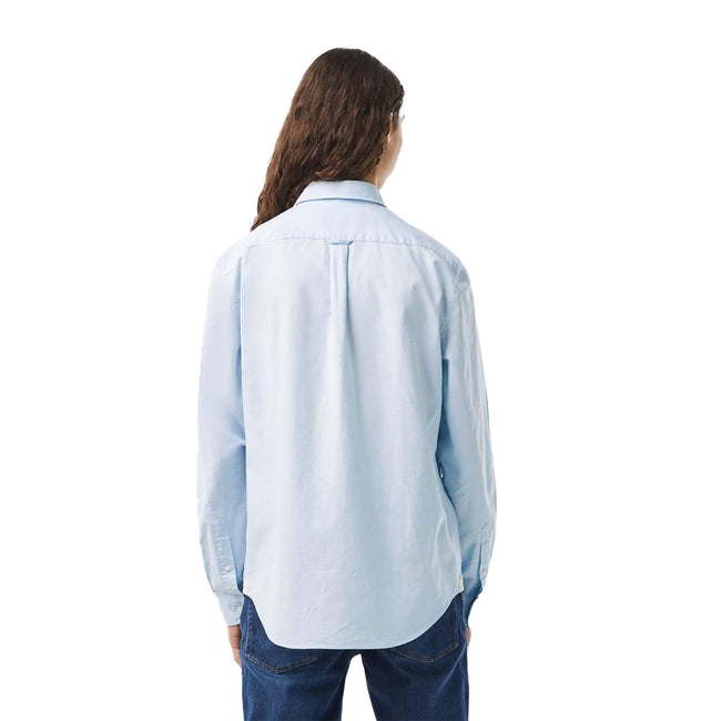 Blue - Back - Lacoste Mens Oxford Regular Long-Sleeved Shirt