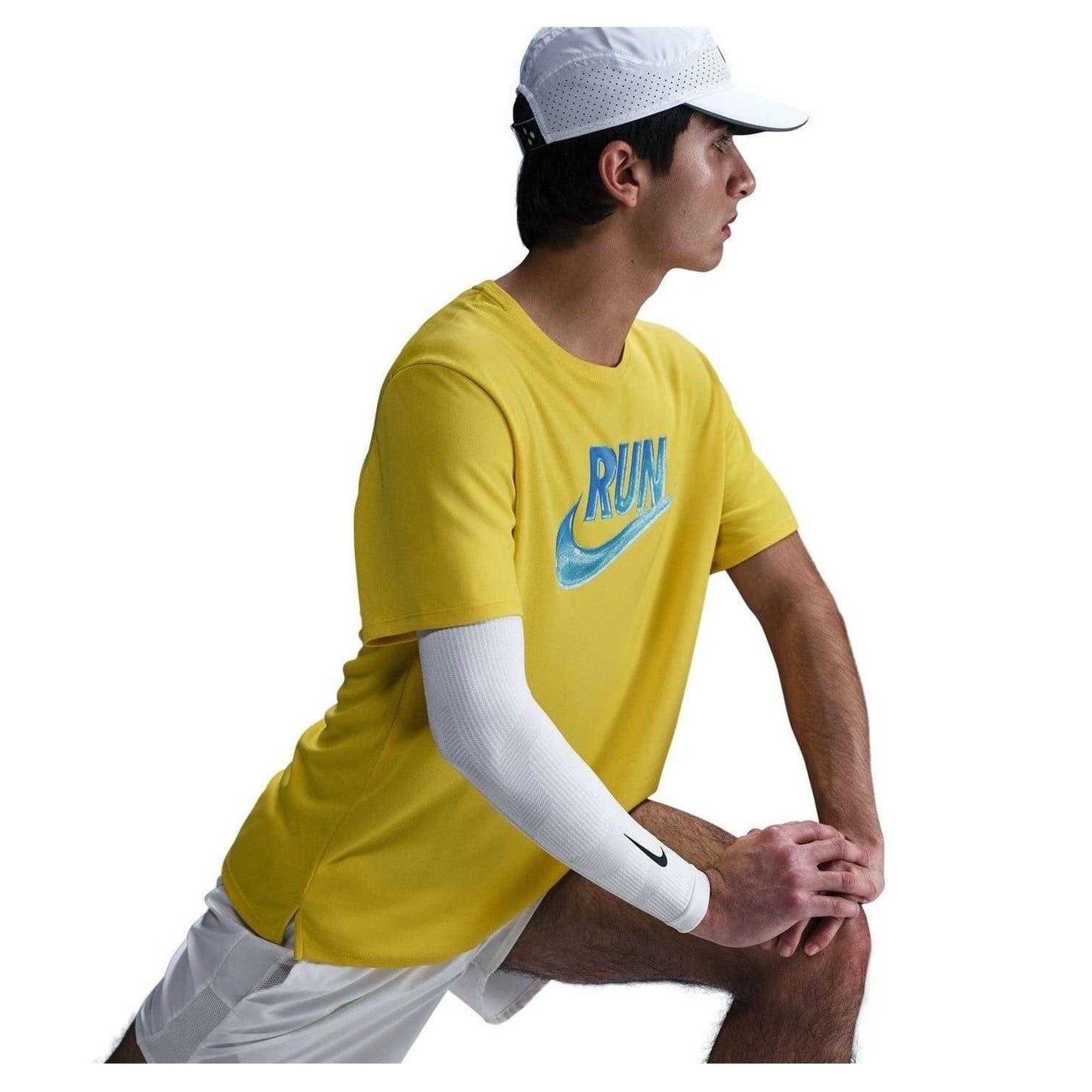 Lightning Yellow - Side - Nike Mens Miler Run Energy Dri-FIT T-Shirt