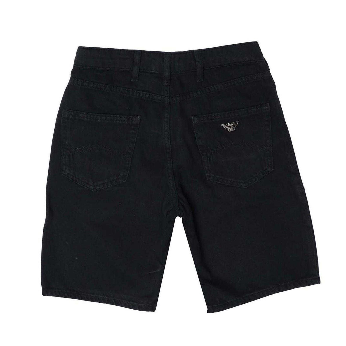 Navy - Back - Emporio Armani Childrens-Kids Denim Shorts