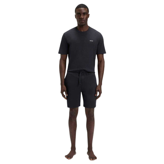 Navy - Front - Boss Mens Waffle Relaxed Fit Shorts