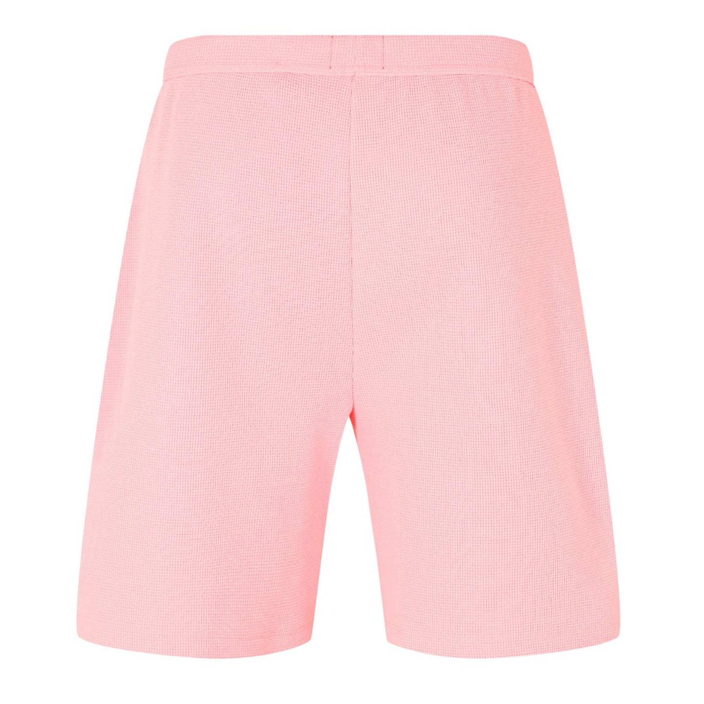 Pink - Back - Boss Mens Waffle Relaxed Fit Shorts