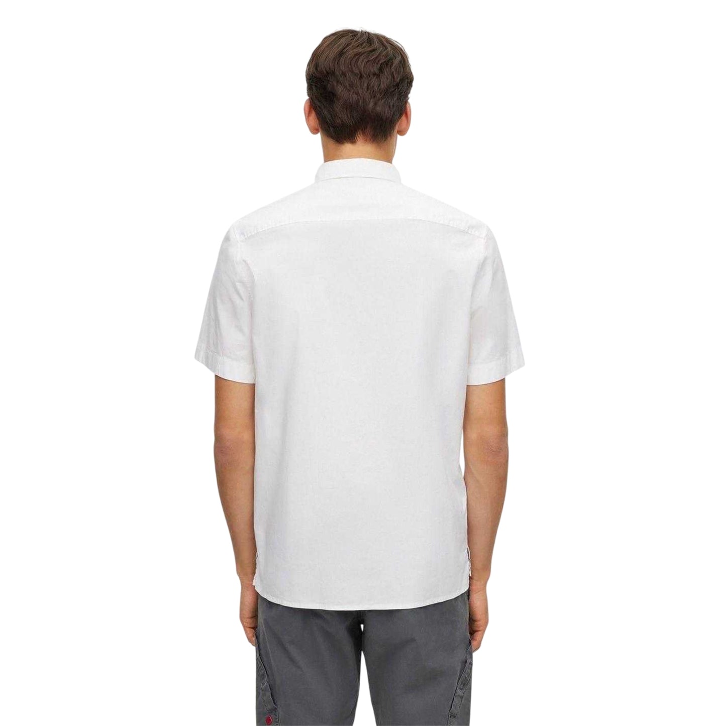 White - Back - Hugo Mens Regular Short-Sleeved Shirt