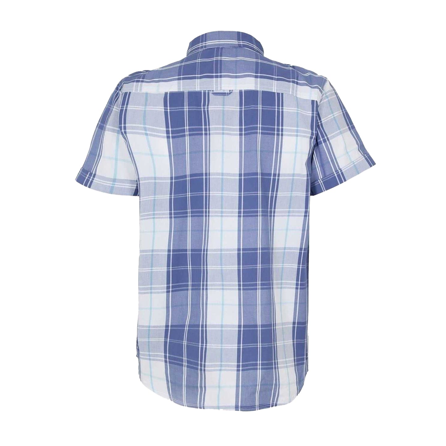 White-Blue - Back - Bench Mens Plaid Short-Sleeved Shirt