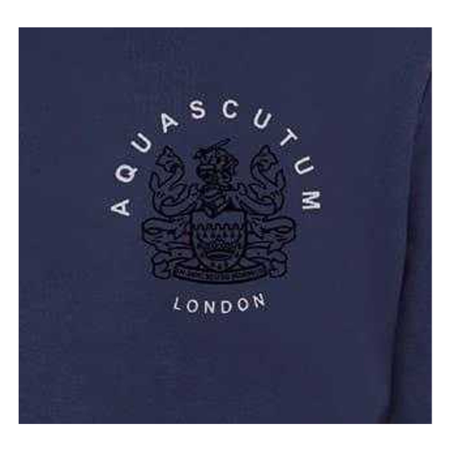 Navy - Back - Aquascutum Unisex Adult Ribbed Collar Regular Long-Sleeved Sweatshirt