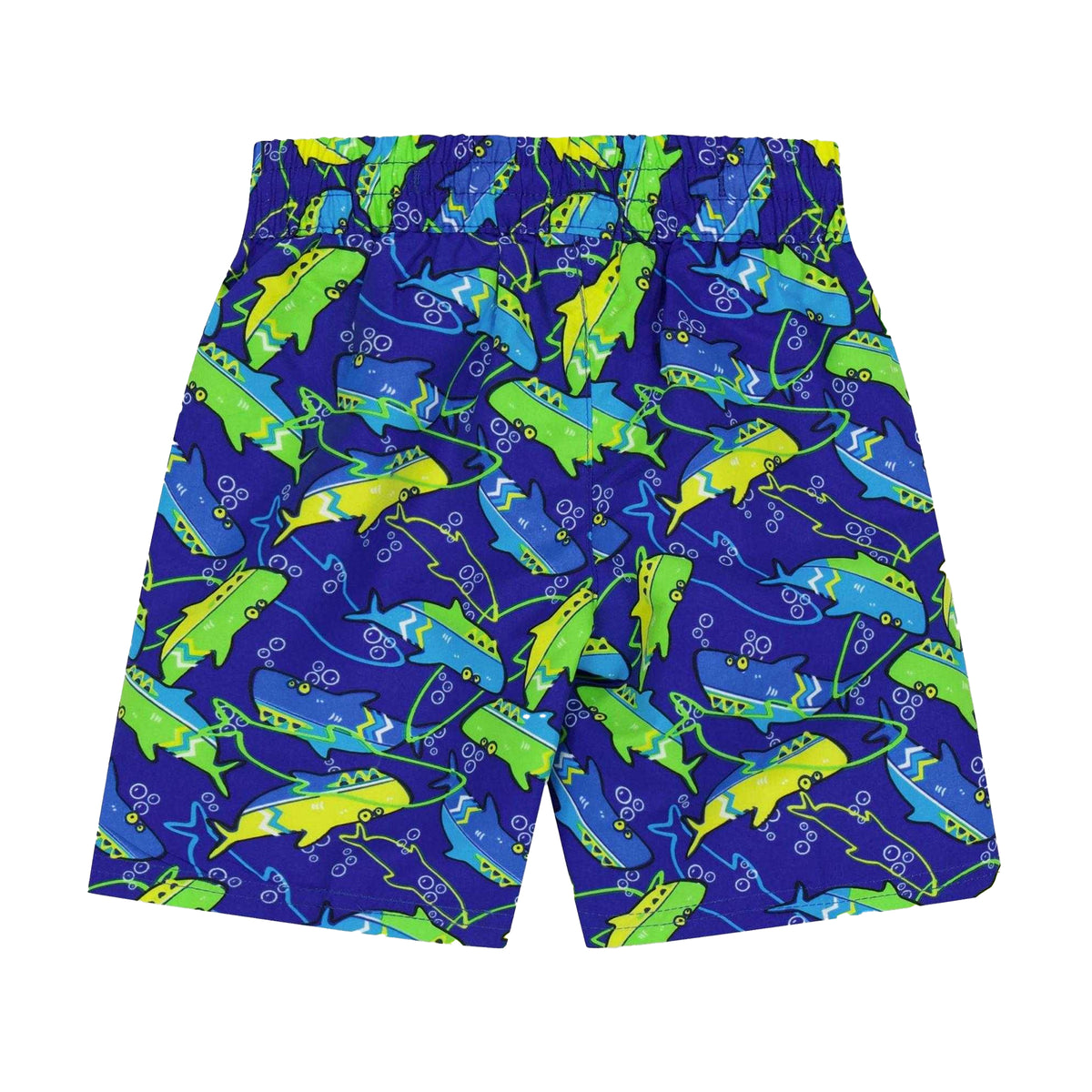 Blue - Back - Zoggs Boys Shark Swim Shorts