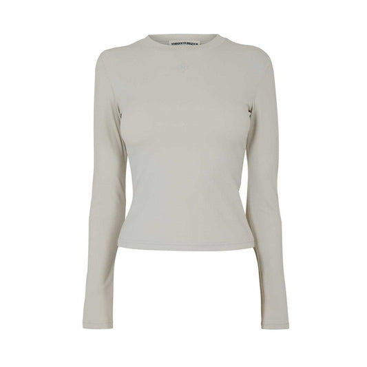 Bone - Front - Couture Club Womens-Ladies Sculpting Long-Sleeved T-Shirt