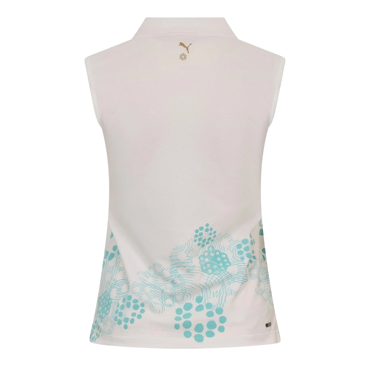 White - Back - Puma Womens-Ladies Graphic Print Half Zip Polo Shirt