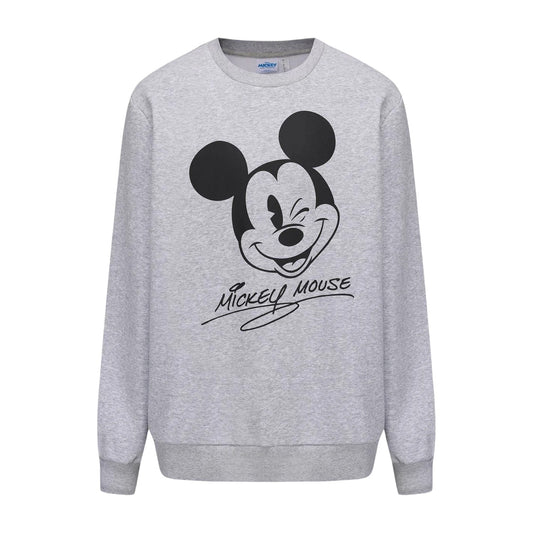 Grey - Front - Disney Mens Mickey Mouse Cotton Blend Sweatshirt