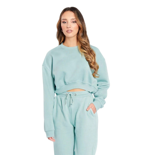 Sage - Front - Be You Womens-Ladies Cropped Relaxed Fit Sweatshirt