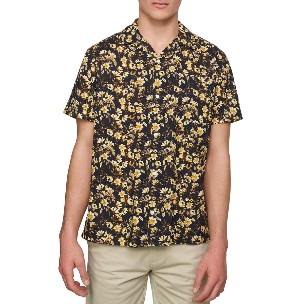 Night Sky - Side - Jack And Jones Mens Floral Regular Summer Shirt