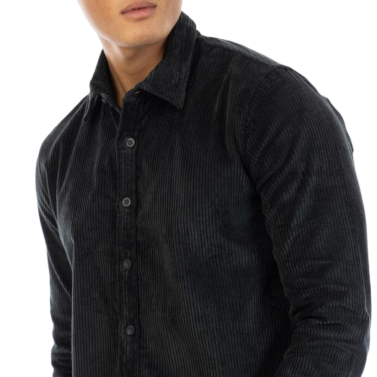 Olive - Side - Peter Werth Mens Corduroy Regular Shirt