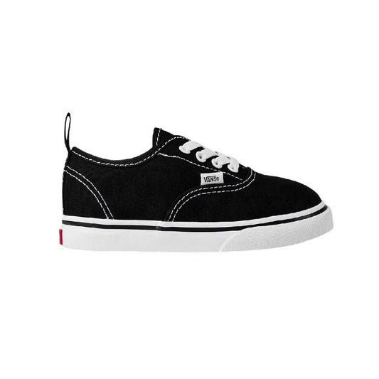 Black-White - Front - Vans Baby Authentic Canvas Elastic Strap Shoes