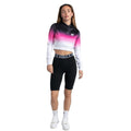 Black - Side - SikSilk Womens-Ladies Fade Crop Hoodie