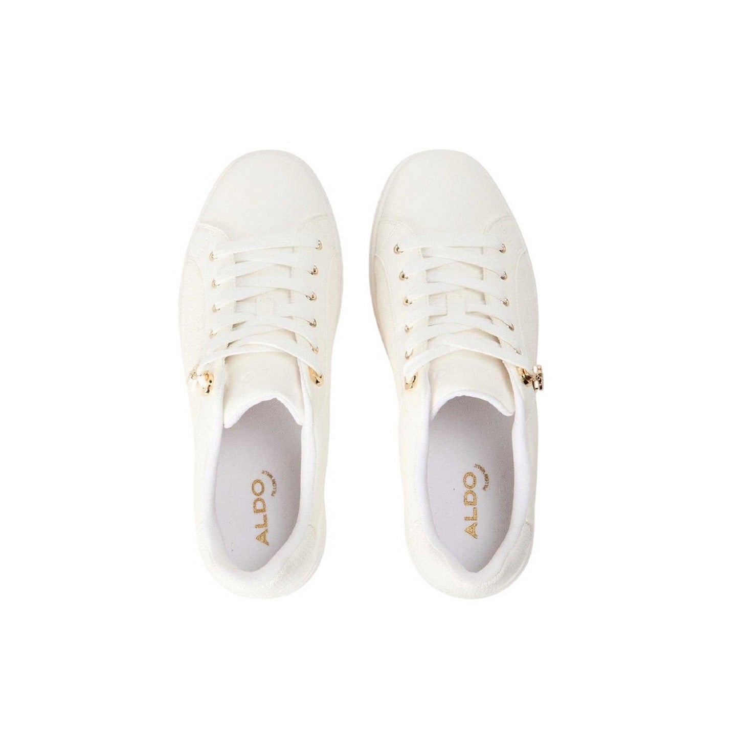White-Black - Side - Aldo Womens-Ladies Elgata Platform Trainers