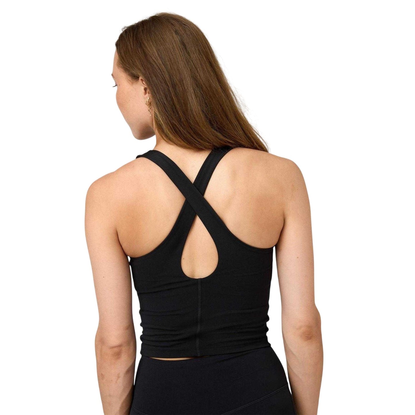 Black - Lifestyle - Girlfriend Collective Womens-Ladies V Neck Slim Tank Top
