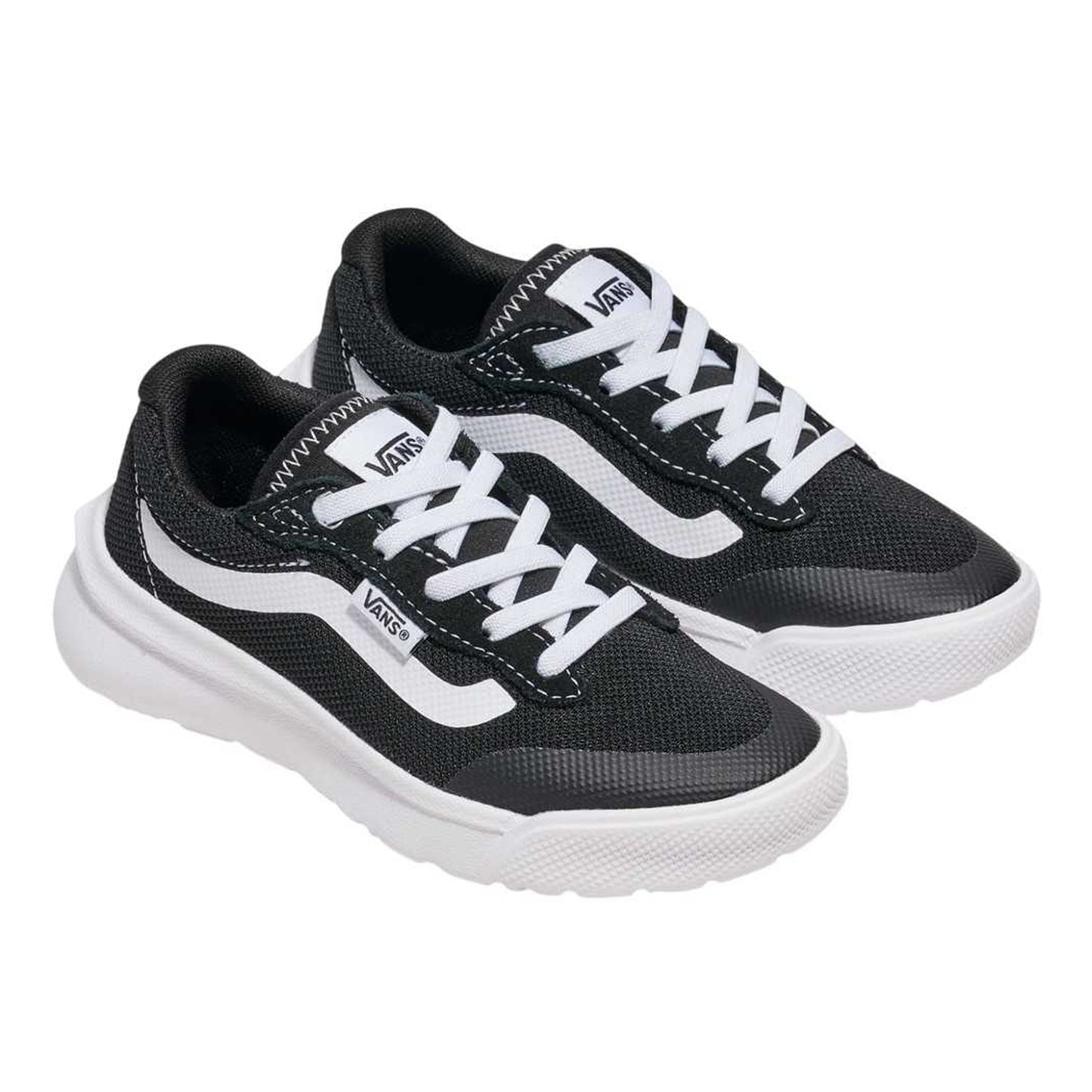 Black-White - Lifestyle - Vans Childrens-Kids Range BRZ Canvas Trainers