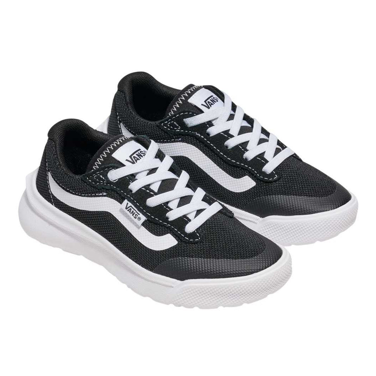 Black-White - Lifestyle - Vans Childrens-Kids Range BRZ Canvas Trainers