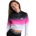 Black - Front - SikSilk Womens-Ladies Fade Crop Hoodie