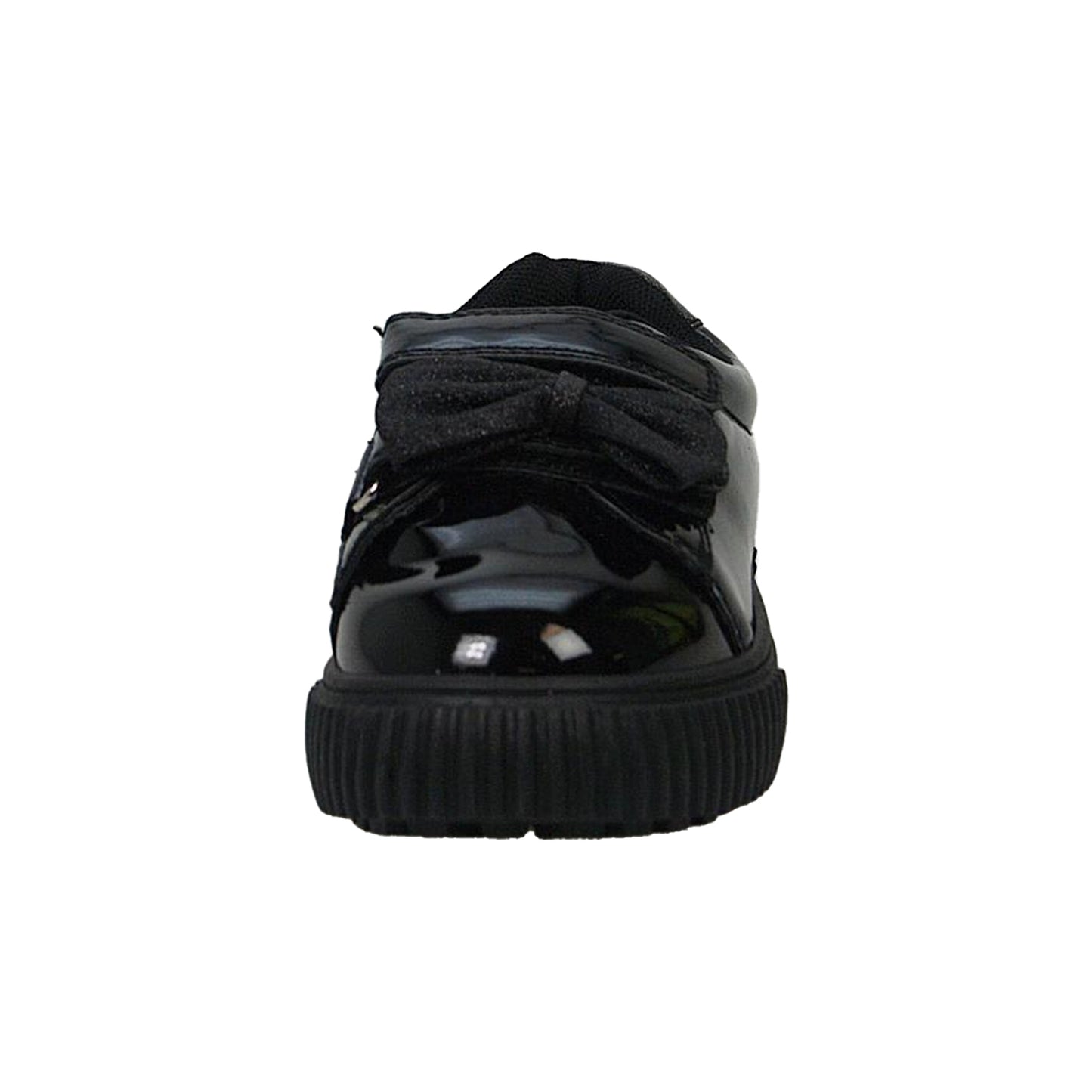 Black - Lifestyle - Buckle My Shoe Childrens-Kids Hook and Loop Low Cut Slip-on Pumps