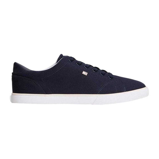 Space Blue - Front - Tommy Hilfiger Womens-Ladies Canvas Trainers