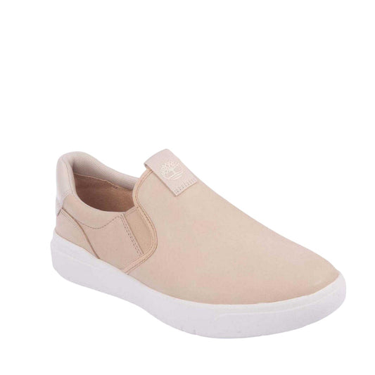 Beige - Front - Timberland Mens Seneca Bay Leather Low Trainers