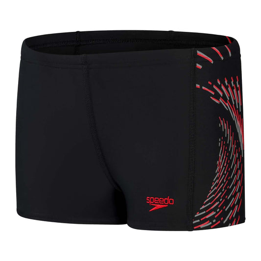 Navy-Red - Front - Speedo Boys Plastisol Swim Shorts