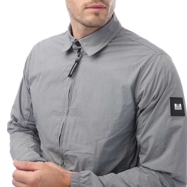 Grey - Side - Weekend Offender Mens Granville Overshirt
