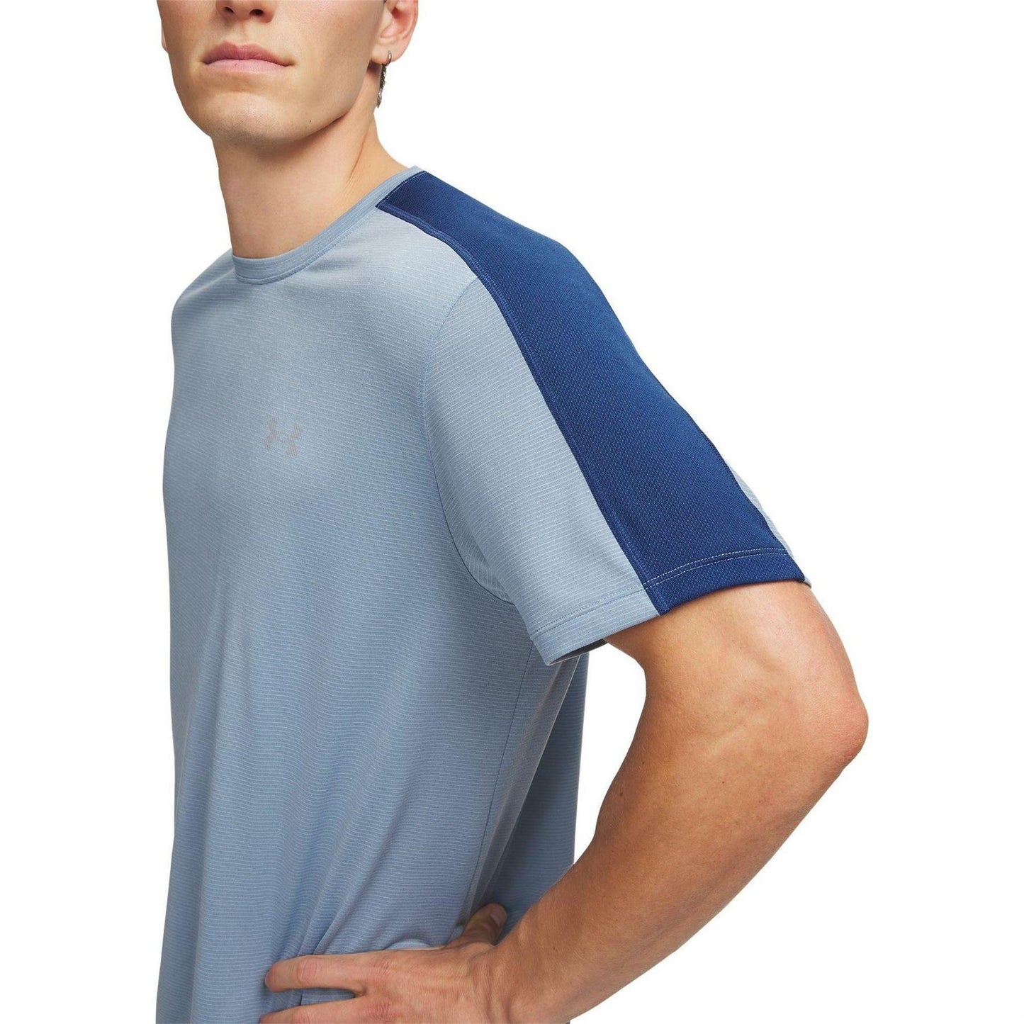 Blue - Side - Under Armour Mens Velociti Reflective T-Shirt