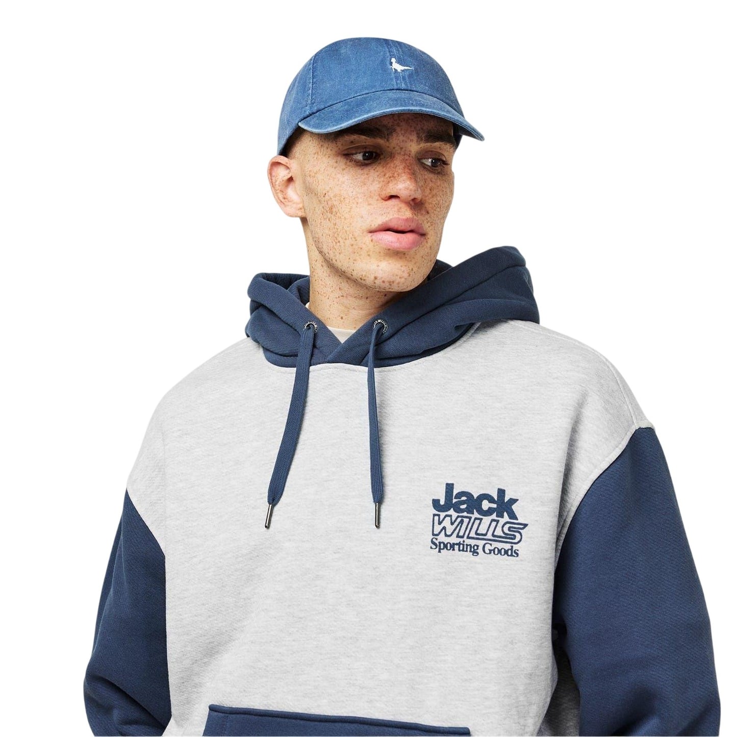 Ice Marl - Side - Jack Wills Mens Outline Colour Block Regular Hoodie