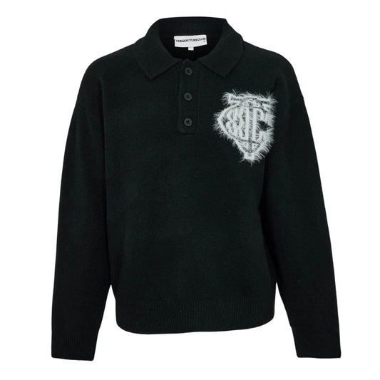 Black - Front - Couture Mens Fluffy Relaxed Fit Top