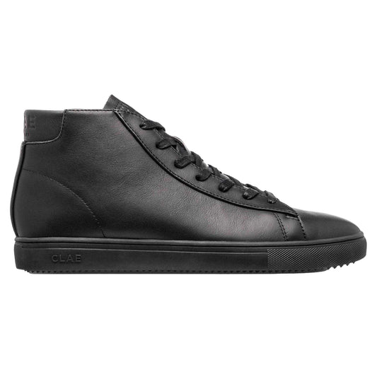 Triple Black - Front - CLAE Unisex Adult Bradley Leather Mid Cut Trainers
