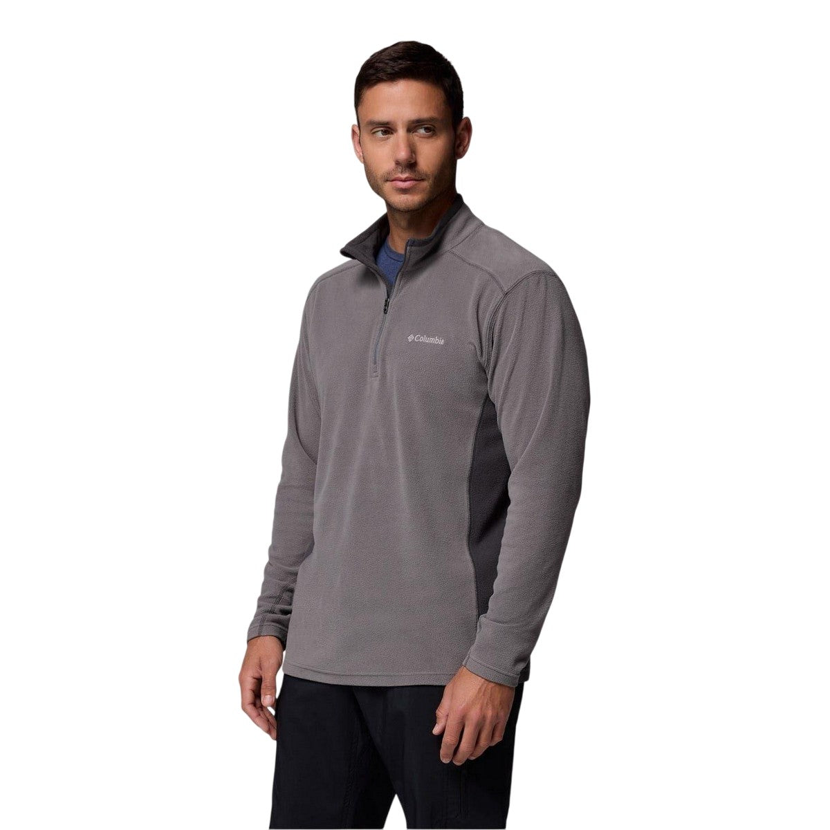 Grey - Side - Columbia Mens Klamath Range Half Zip Fleece Top