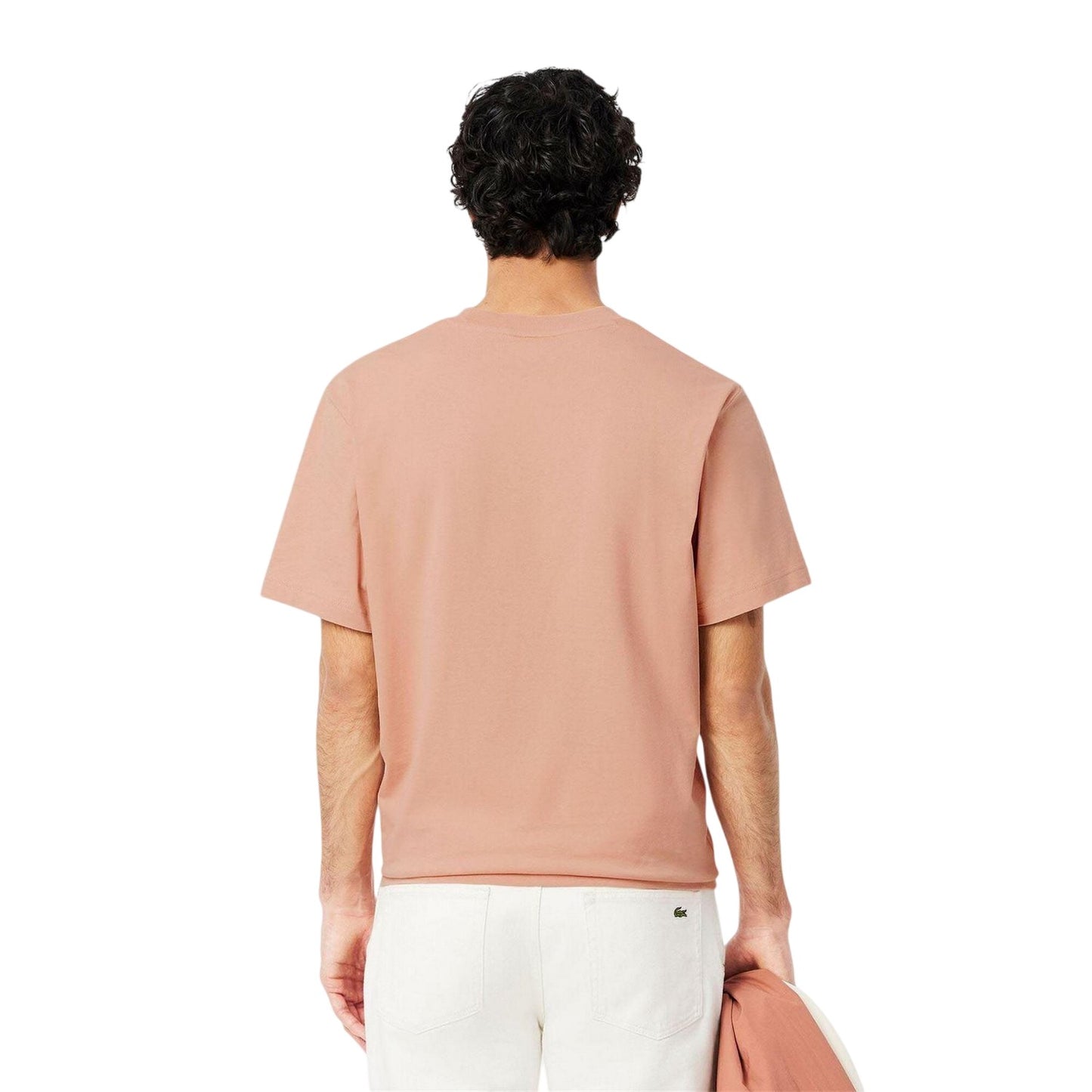 Orange - Pack Shot - Lacoste Mens Embroidered Logo Cotton T-Shirt
