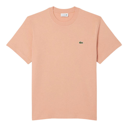 Orange - Front - Lacoste Mens Embroidered Logo Cotton T-Shirt