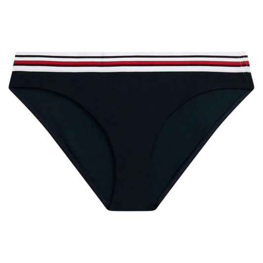 Dark Navy - Front - Tommy Hilfiger Womens-Ladies Global Striped Bikini Bottoms
