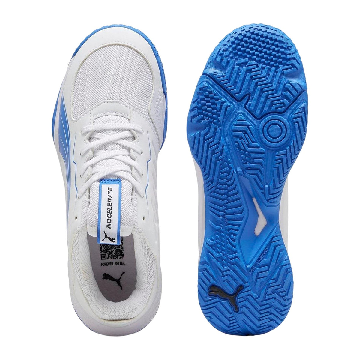 White - Lifestyle - Puma Childrens-Kids Accelerate Contrast Trainers