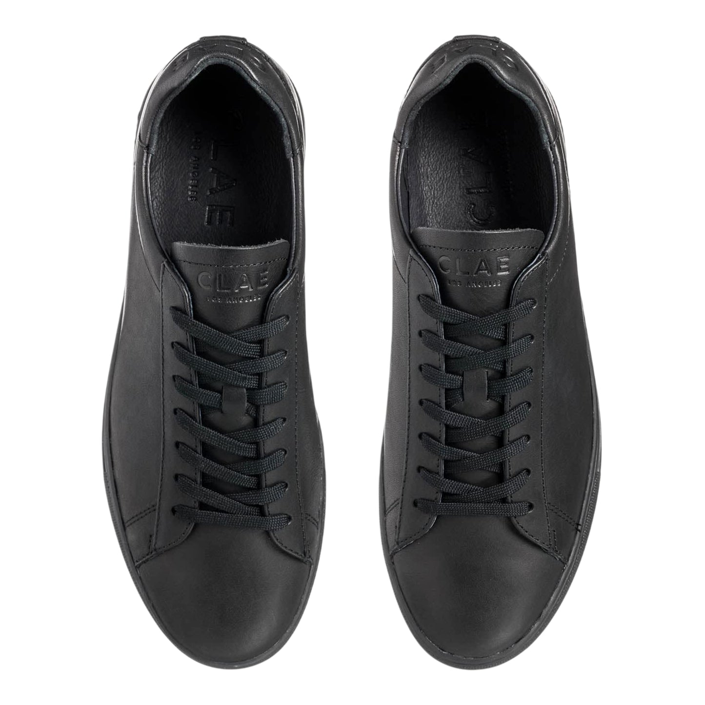 Triple Black - Lifestyle - CLAE Mens Bradley Leather Low Cut Flat Trainers