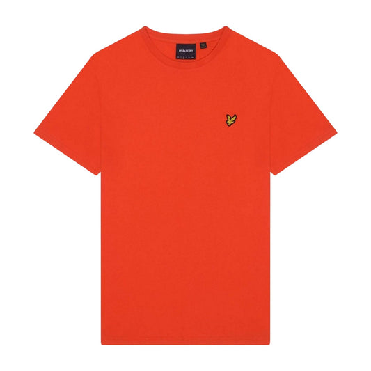 Orange - Front - Lyle & Scott Mens Logo Crew Neck Regular T-Shirt